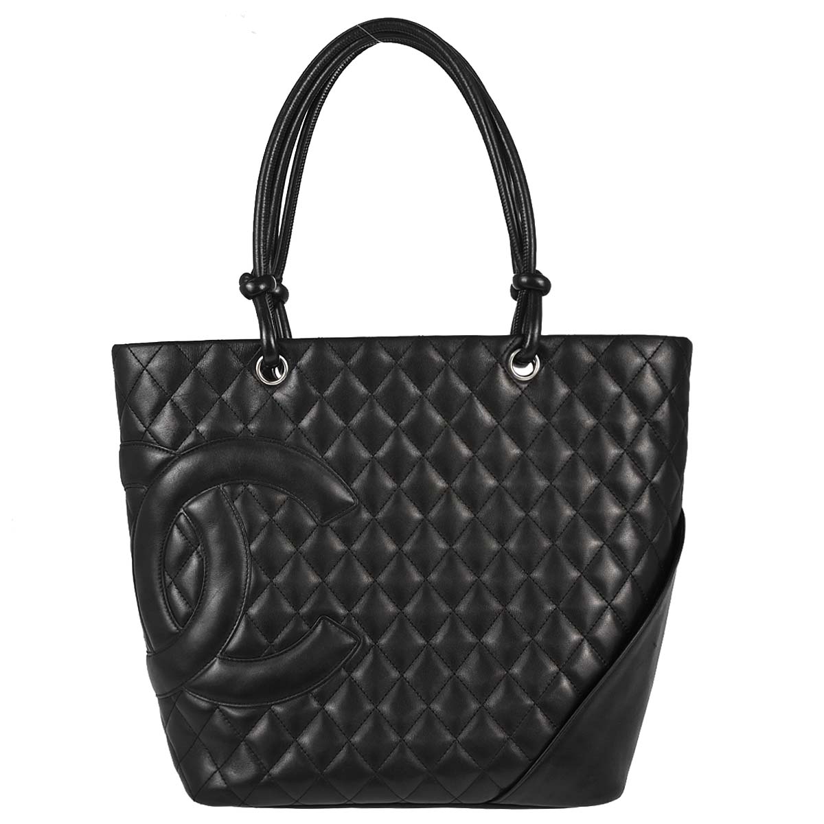 Chanel 2005-2006 Black Calfskin Cambon Ligne Tote Handbag