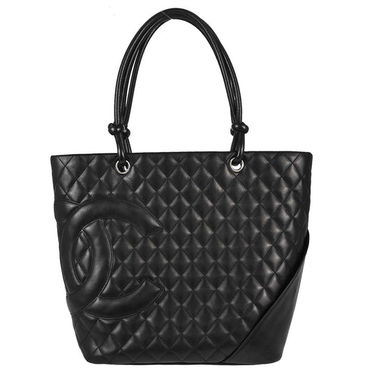 Chanel 2005-2006 Black Calfskin Cambon Ligne Tote Handbag