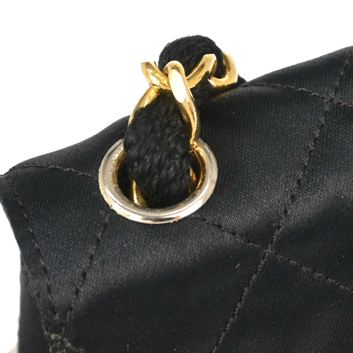 Chanel 1986-1988 Black Satin Shoulder Bag