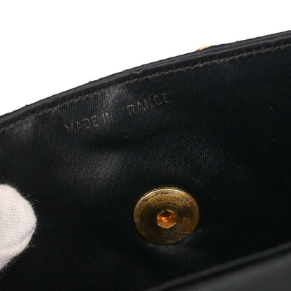 Chanel 1986-1988 Black Satin Shoulder Bag