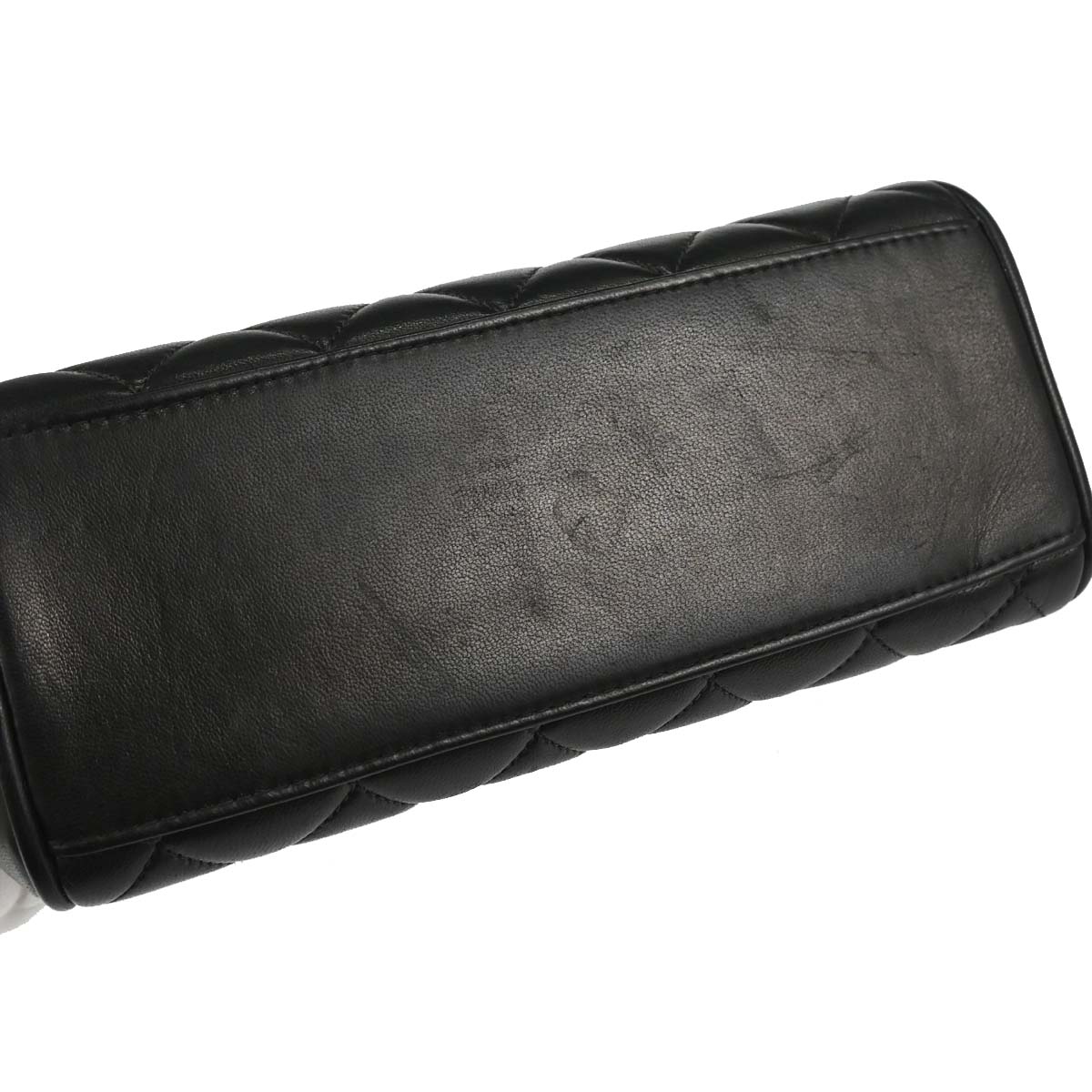 Chanel 1991-1994 Black Lambskin Straight Flap Handbag