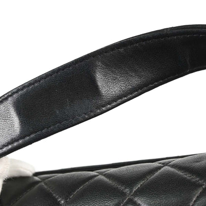 Chanel 1991-1994 Black Lambskin Straight Flap Handbag