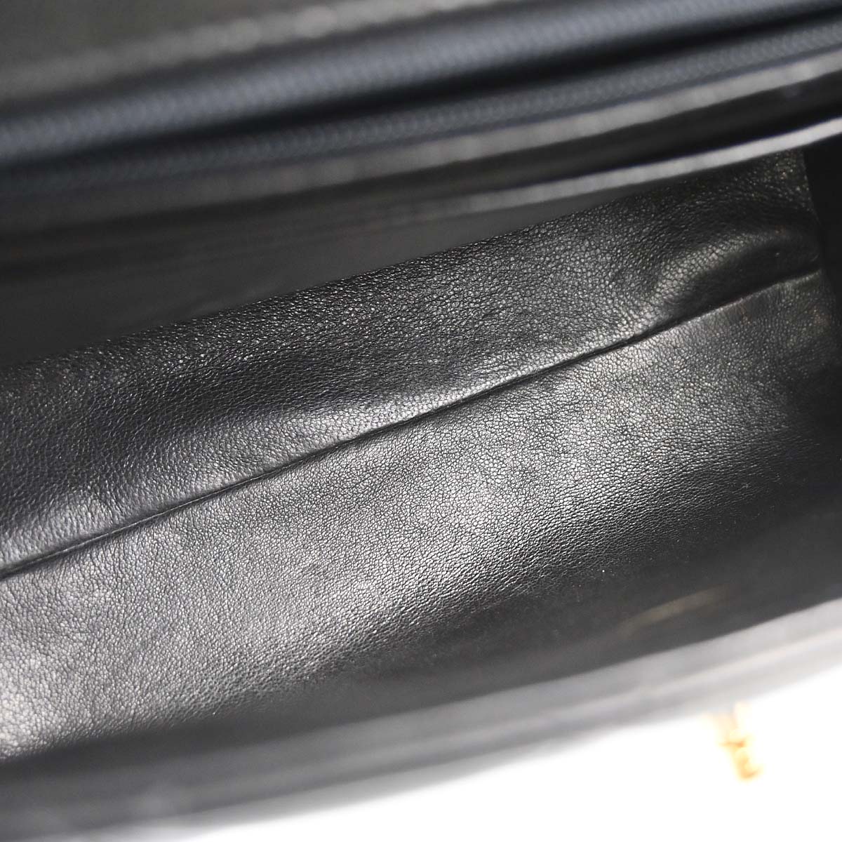 Chanel 1991-1994 Black Lambskin Straight Flap Handbag