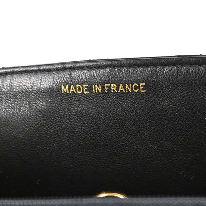 Chanel 1991-1994 Black Lambskin Straight Flap Handbag
