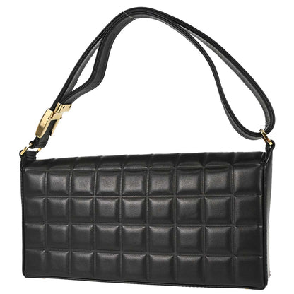 Chanel 2002-2003 Black Lambskin Choco Bar Shoulder Bag