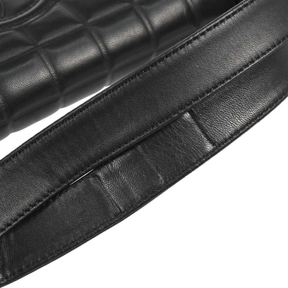 Chanel 2002-2003 Black Lambskin Choco Bar Shoulder Bag