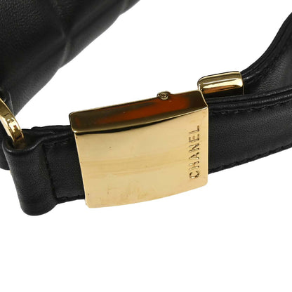 Chanel 2002-2003 Black Lambskin Choco Bar Shoulder Bag
