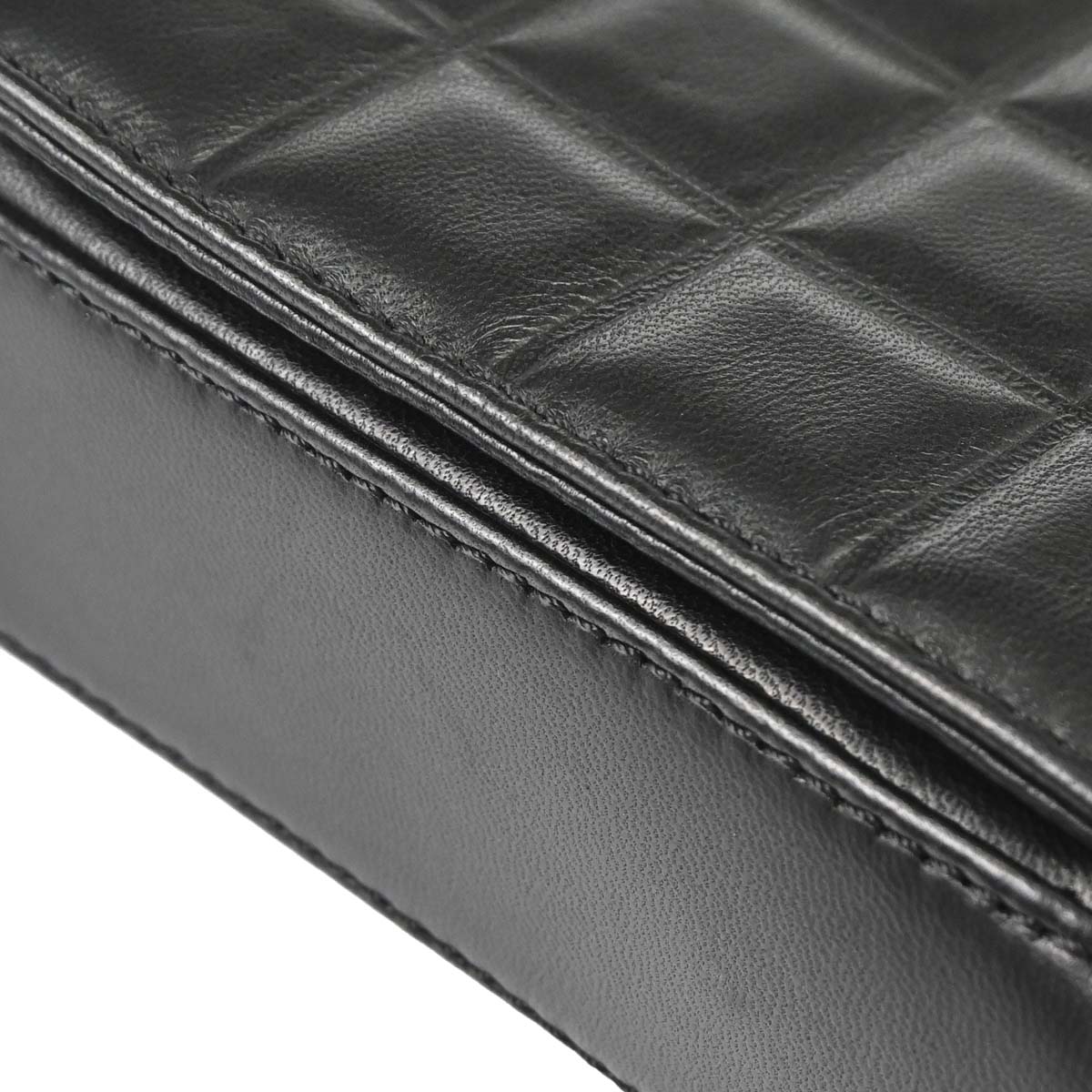 Chanel 2002-2003 Black Lambskin Choco Bar Shoulder Bag