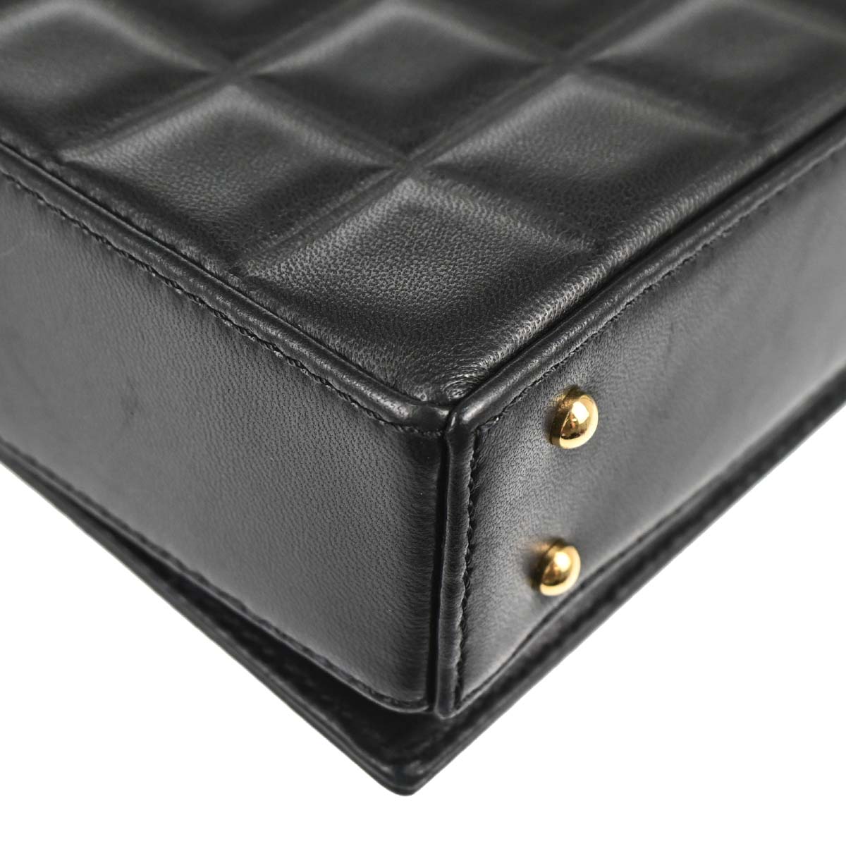 Chanel 2002-2003 Black Lambskin Choco Bar Shoulder Bag