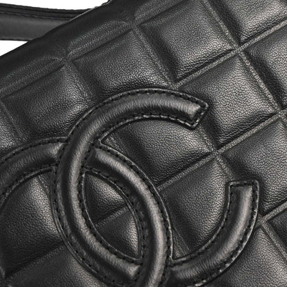 Chanel 2002-2003 Black Lambskin Choco Bar Shoulder Bag