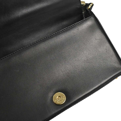 Chanel 2002-2003 Black Lambskin Choco Bar Shoulder Bag