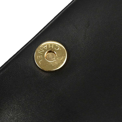 Chanel 2002-2003 Black Lambskin Choco Bar Shoulder Bag