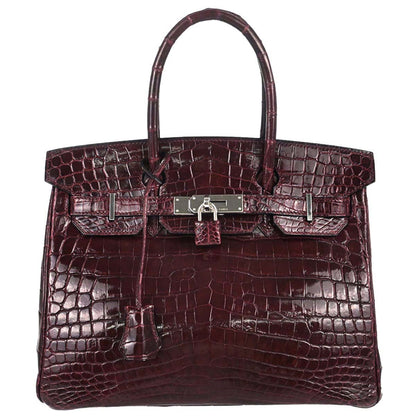 Hermes * Bourgogne Crocodile Birkin 30 Handbag