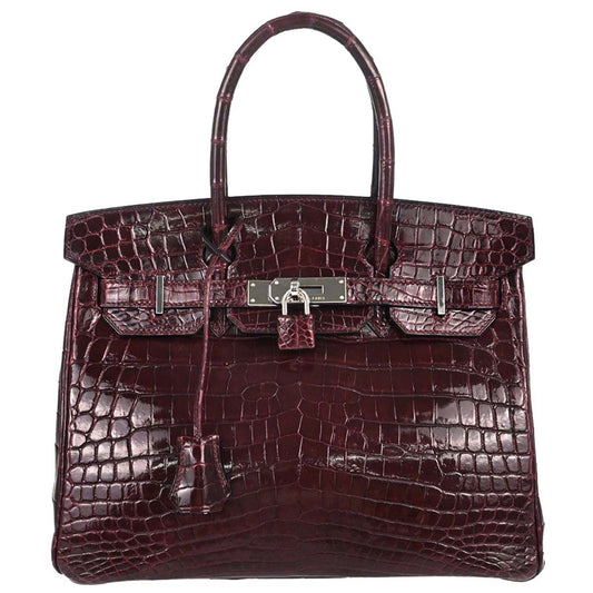 Hermes * Bourgogne Crocodile Birkin 30 Handbag