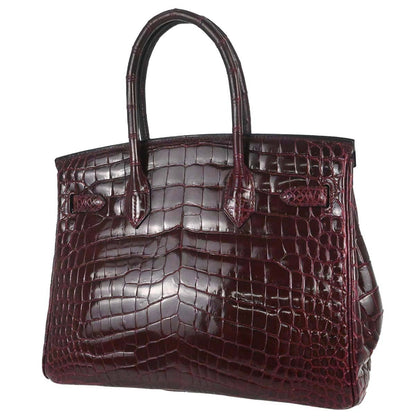 Hermes * Bourgogne Crocodile Birkin 30 Handbag