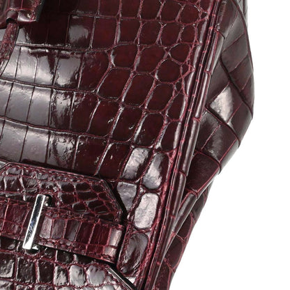 Hermes * Bourgogne Crocodile Birkin 30 Handbag