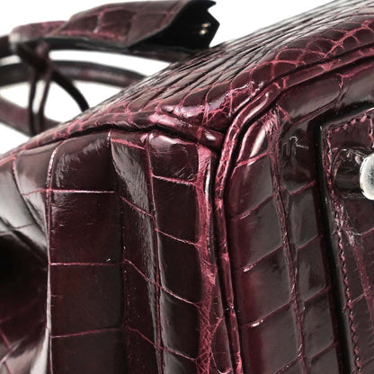 Hermes * Bourgogne Crocodile Birkin 30 Handbag
