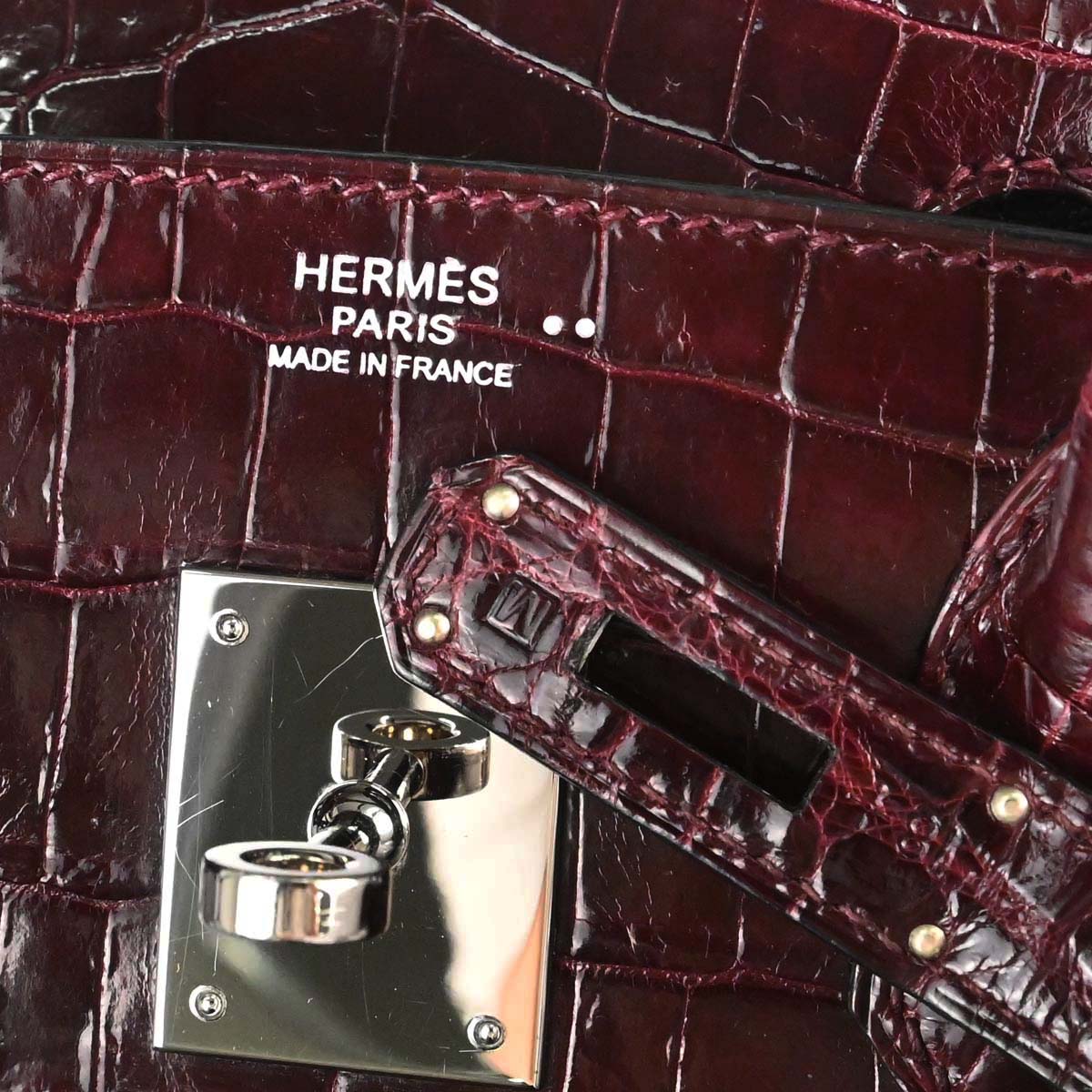Hermes * Bourgogne Crocodile Birkin 30 Handbag