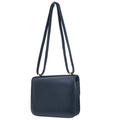Hermes Navy Box Calf Constance 18 Shoulder Bag