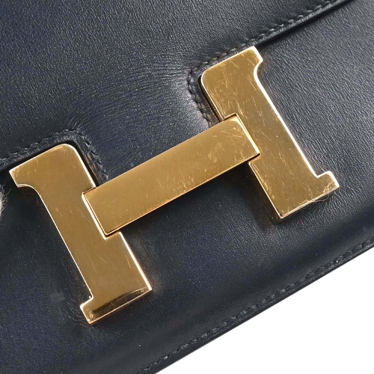 Hermes Navy Box Calf Constance 18 Shoulder Bag