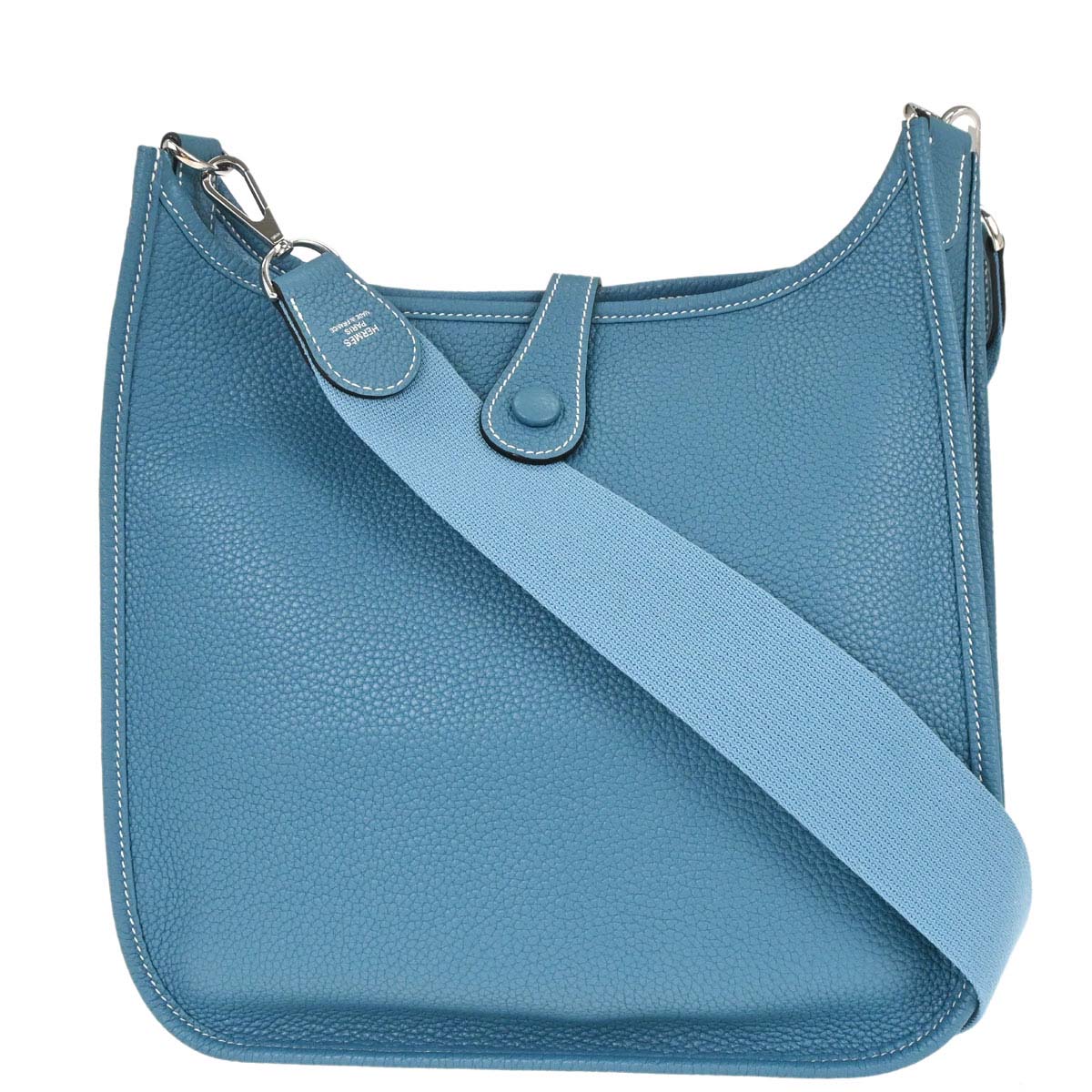 Hermes Blue Jean Taurillon Clemence Evelyne 1 29 PM Shoulder Bag