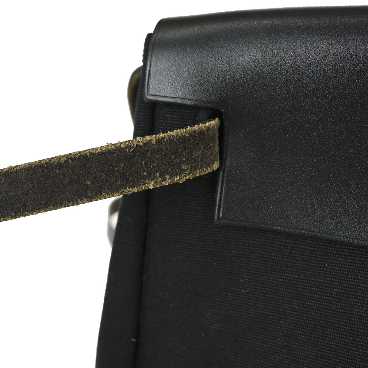 Hermes 2004 Black Natural Toile Officier GM Herbag TPM 2 in 1 Shoulder Bag