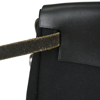 Hermes 2004 Black Natural Toile Officier GM Herbag TPM 2 in 1 Shoulder Bag