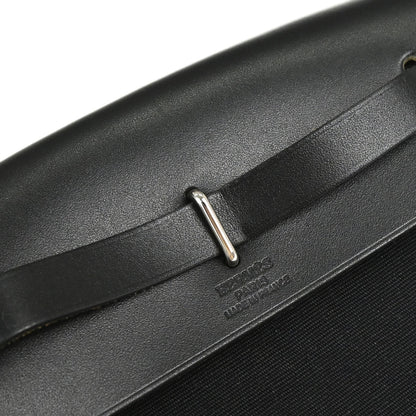 Hermes 2004 Black Natural Toile Officier GM Herbag TPM 2 in 1 Shoulder Bag