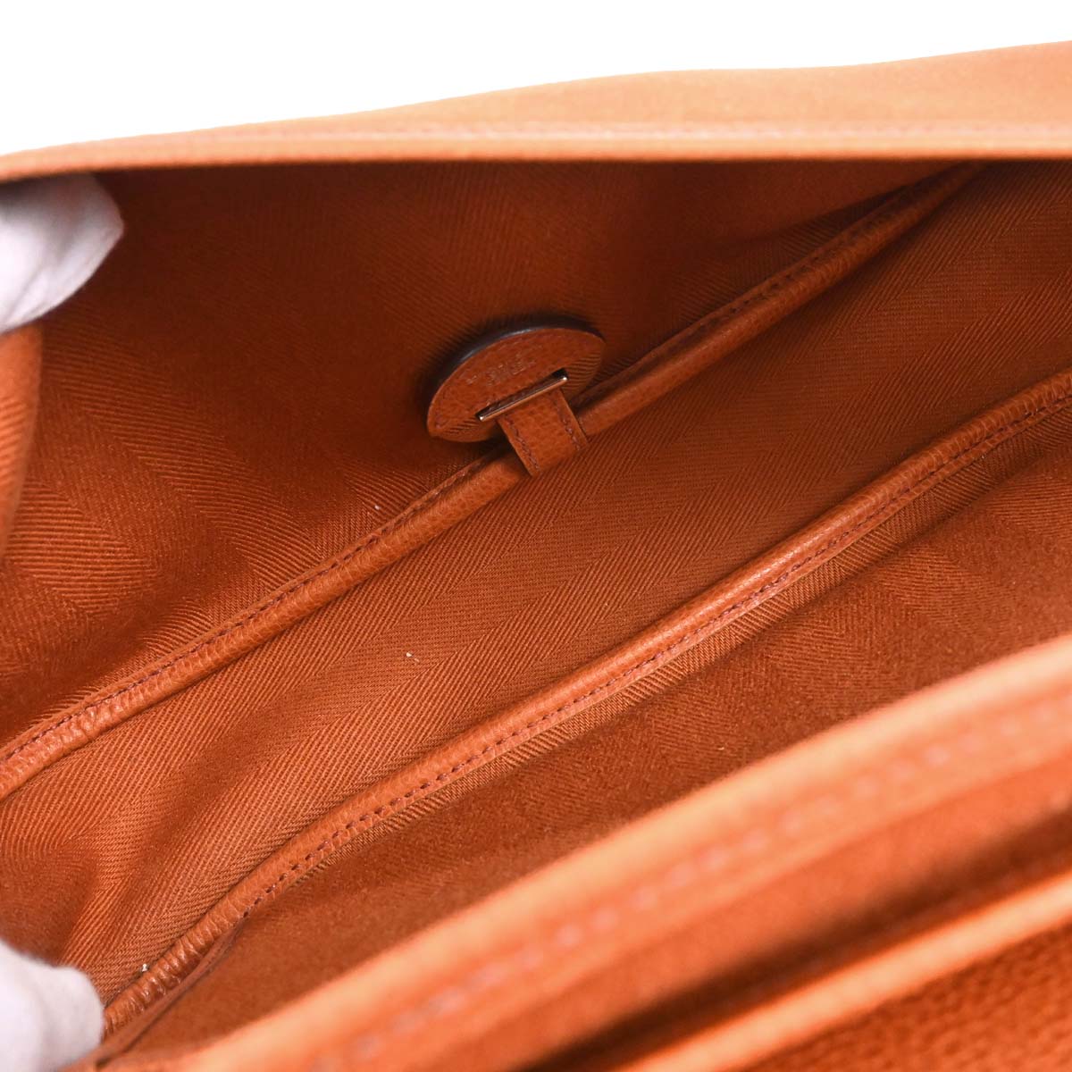 Hermes 2005 Potiron Chevron Vache Liegee Sac Colorado MM Shoulder Bag