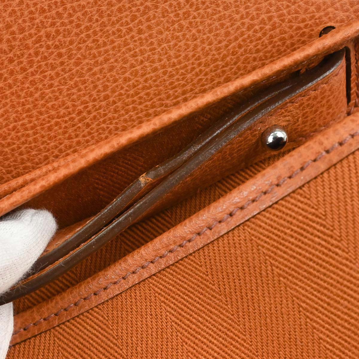 Hermes Potiron Toile Vache Liegee Sac Colorado PM Shoulder Bag