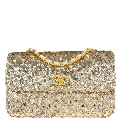 Chanel 1989-1991 Gold Sequins Shoulder Bag