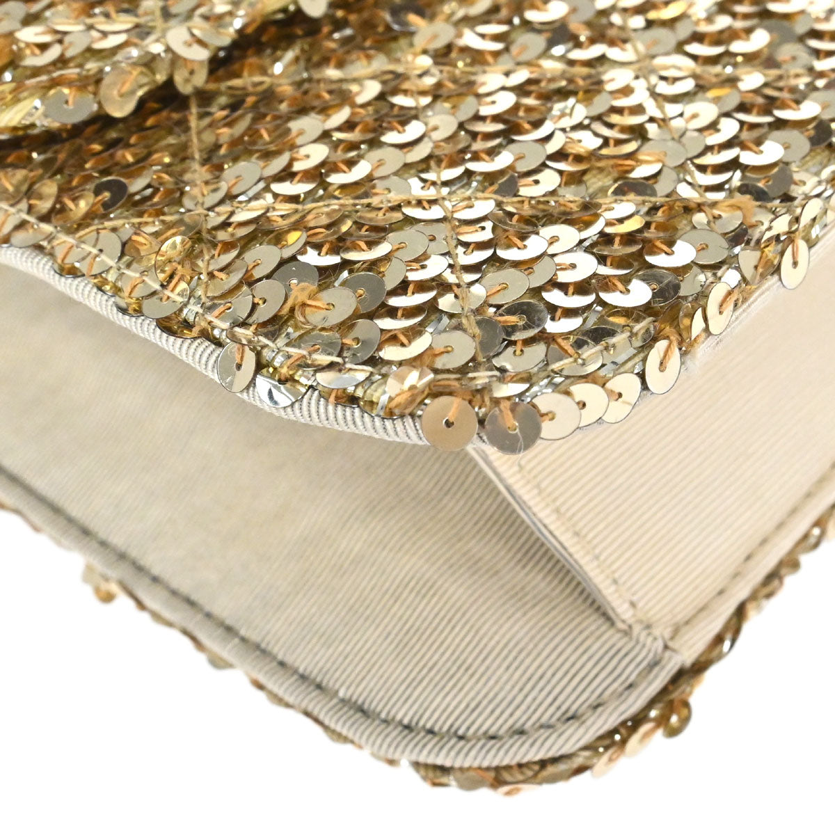 Chanel 1989-1991 Gold Sequins Shoulder Bag