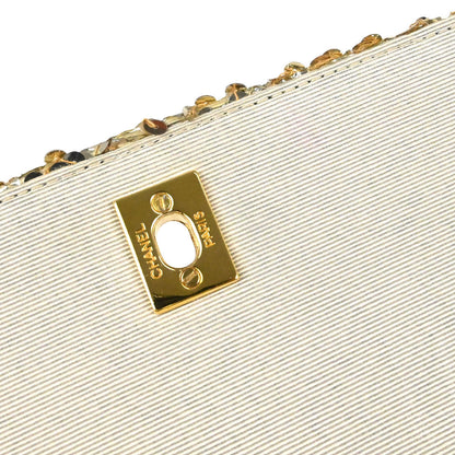 Chanel 1989-1991 Gold Sequins Shoulder Bag
