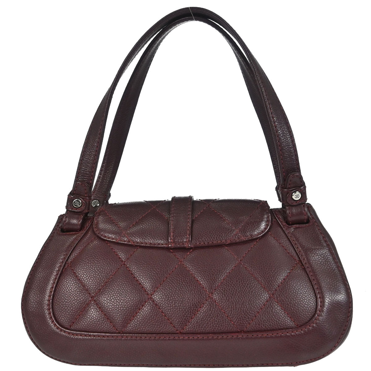 Chanel 2005-2006 Bordeaux Calfskin Mademoiselle Lock Handbag