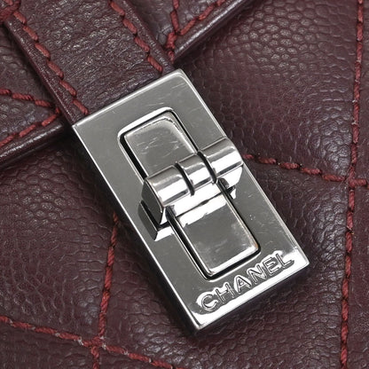 Chanel 2005-2006 Bordeaux Calfskin Mademoiselle Lock Handbag