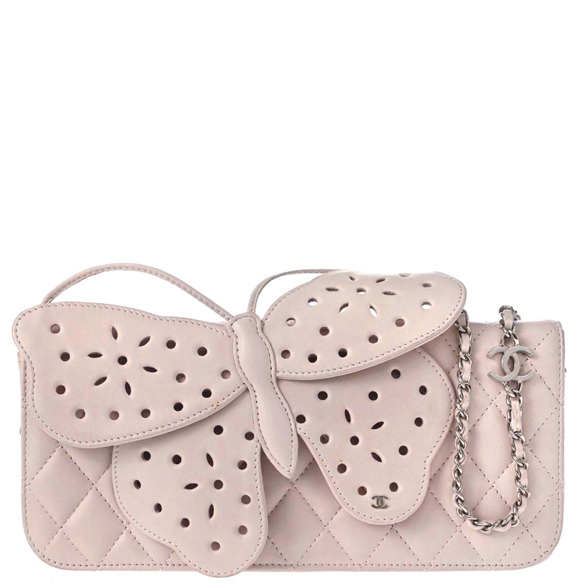 Chanel 2008-2009 Light Pink Lambskin Butterfly Shoulder Bag