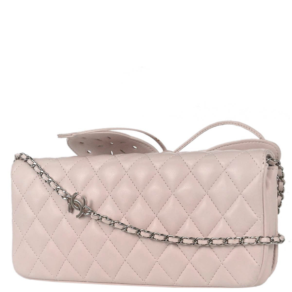 Chanel 2008-2009 Light Pink Lambskin Butterfly Shoulder Bag