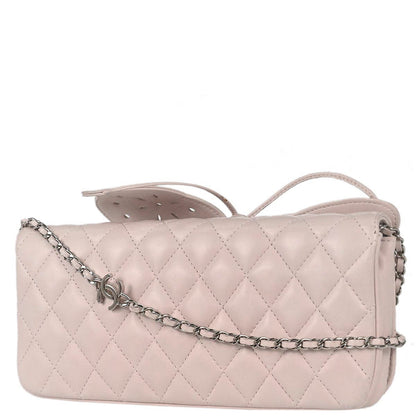 Chanel 2008-2009 Light Pink Lambskin Butterfly Shoulder Bag