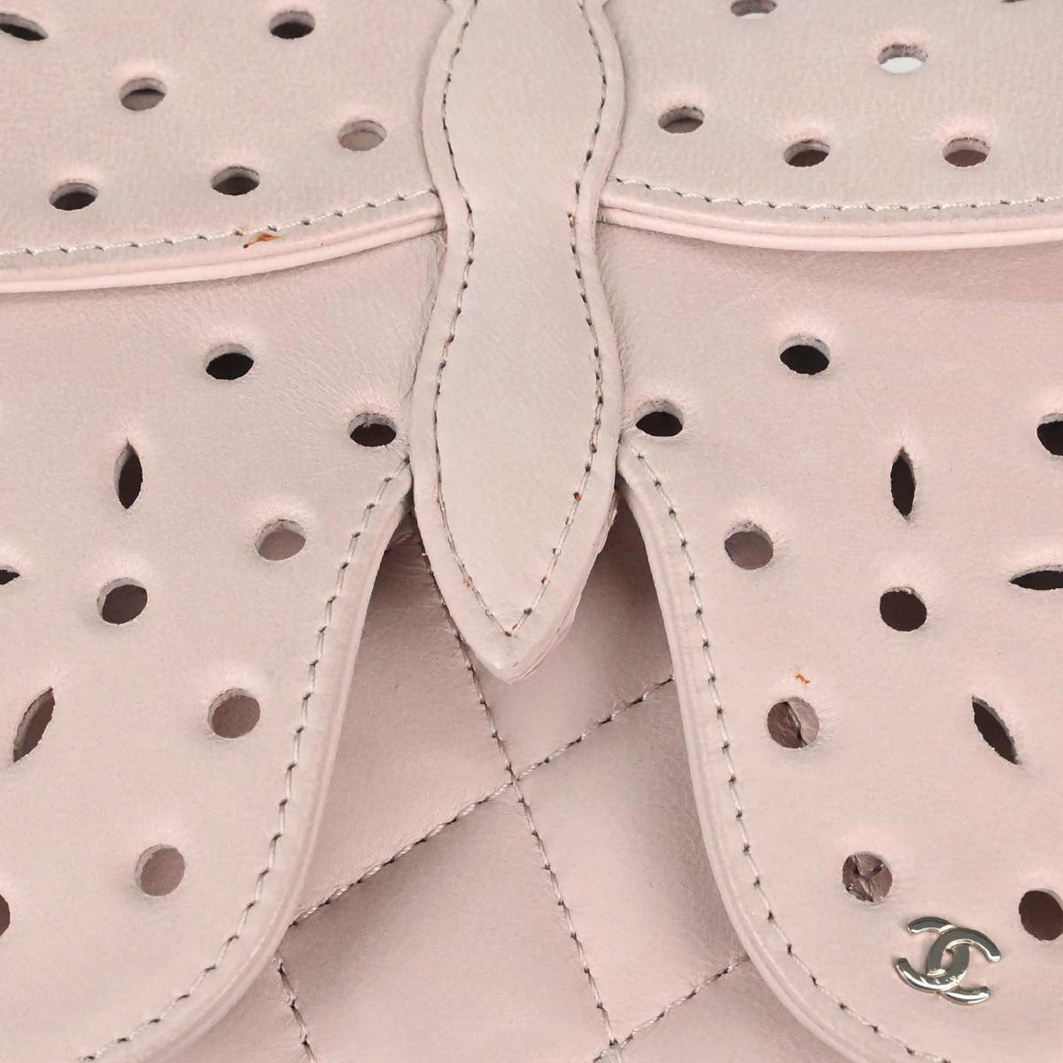Chanel 2008-2009 Light Pink Lambskin Butterfly Shoulder Bag