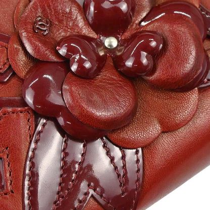 Chanel 2005-2006 Red Lambskin Choco Bar Camellia No.5 CC Handbag