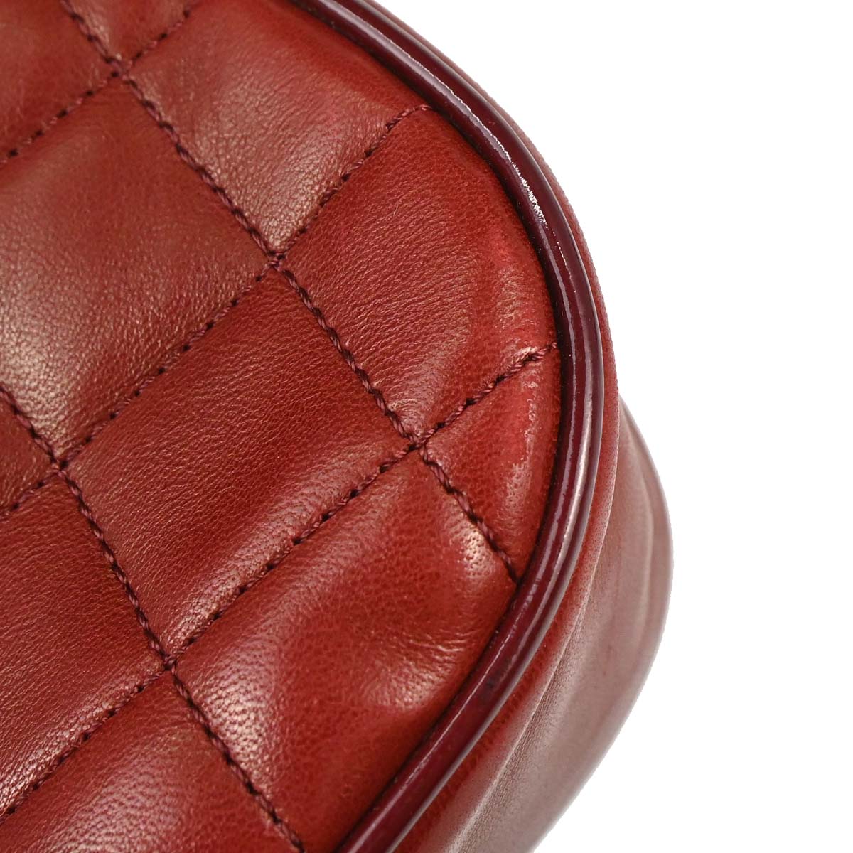 Chanel 2005-2006 Red Lambskin Choco Bar Camellia No.5 CC Handbag