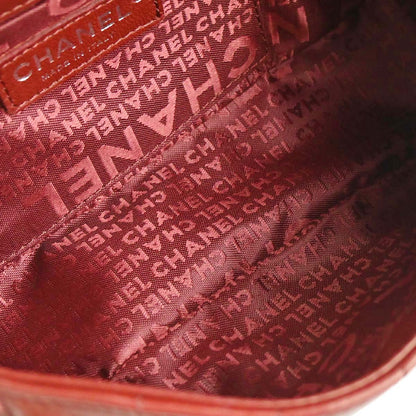 Chanel 2005-2006 Red Lambskin Choco Bar Camellia No.5 CC Handbag