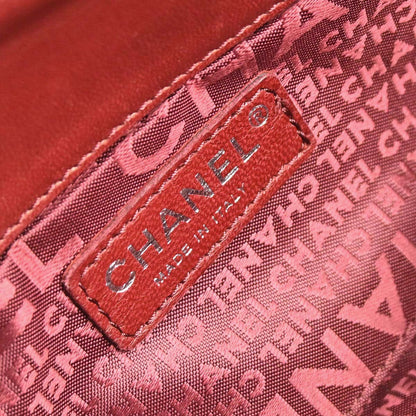 Chanel 2005-2006 Red Lambskin Choco Bar Camellia No.5 CC Handbag