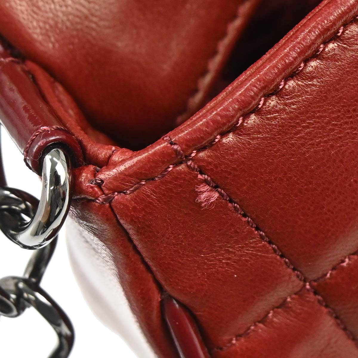 Chanel 2005-2006 Red Lambskin Choco Bar Camellia No.5 CC Handbag