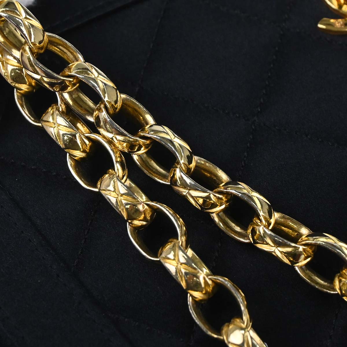 Chanel 1989-1991 Black Satin Full Flap Shoulder Bag