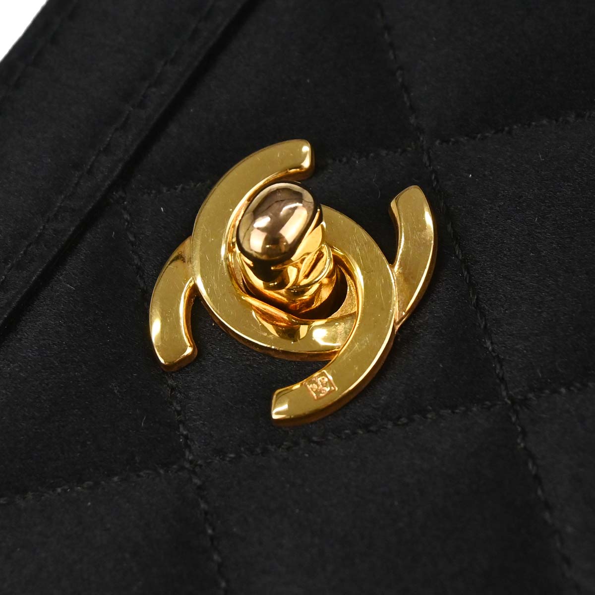 Chanel 1989-1991 Black Satin Full Flap Shoulder Bag