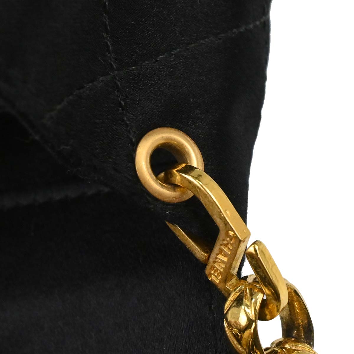 Chanel 1989-1991 Black Satin Full Flap Shoulder Bag