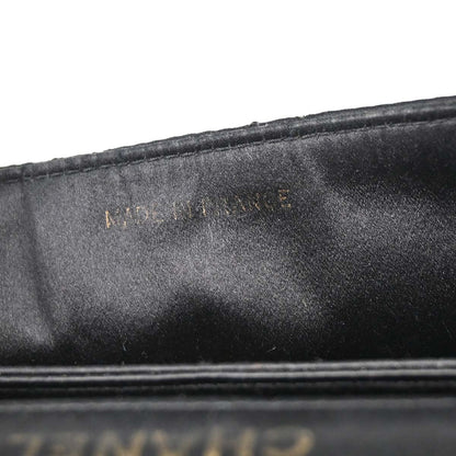 Chanel 1989-1991 Black Satin Full Flap Shoulder Bag