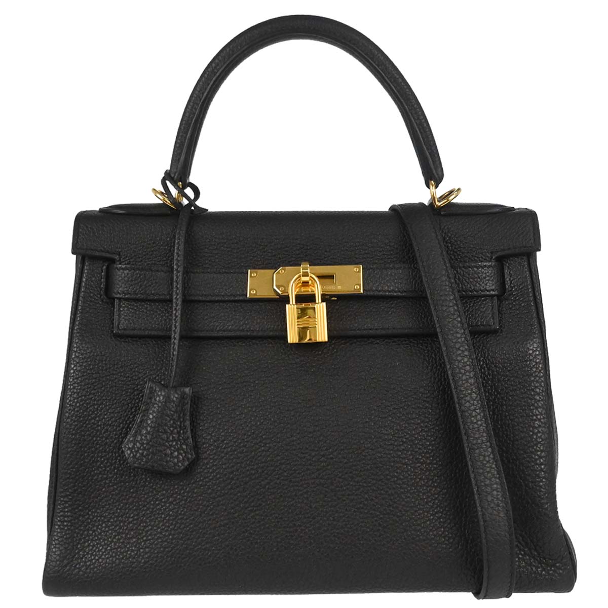 Hermes Black Togo Kelly 28 Retourne 2way Shoulder Handbag