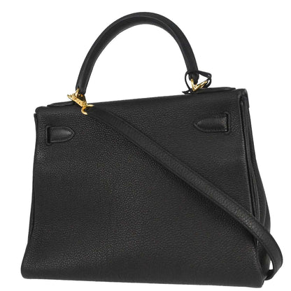 Hermes Black Togo Kelly 28 Retourne 2way Shoulder Handbag